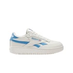 Reebok Women's Club C Double Revenge Sneaker, Chalk/Chalk/Essential Blue, 8.5 UK