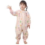 Gigoteuse a Pied avec Jambes Hiver Manches Longues Surpyjama Bebe Fille Garcon Enfant Turbulette Chaud Doublé Bebe Sac de Couchage Combinaison Hiver GrenouillèRe Unisexe 110 Full Print Rabbit