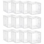 12 Pièces Haute Transparent de Qualité Alimentaire Carré Boîte à Clapet Bébé Pleine Lune Boîte-Cadeau Petite Boîte de Rangement Boîte de Bonbons de