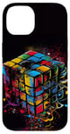 iPhone 14 Rubik Magic Cube Colorful Illustration Graphic Case