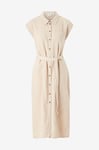 JDY - Linneklänning jdySay S/S Linen Midishirt Dress WV - Beige