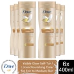Dove Self Tan Body Lotion Nourishing Deep Care + Moisturising Lotion, 6x400ml
