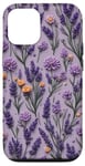 Coque pour iPhone 13 Pro Lavande Violet Fleurs Fleurs sauvages Vintage Art