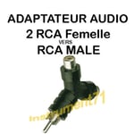 Adaptateur 2 x RCA Femelle vers 1 RCA Mâle en Y  Capot Plastique