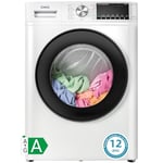 CHiQ Lave-linge à chargement frontal 10kg CFL100-14586IM3XWA,Space Pro,Moteur Inverter stable,1400 tr/min, Programme intelligent à IA,Fonction vapeur,Lavage rapide 15 minutes,15 cycles lavage,Blanc