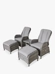 LG Outdoor St Tropez 2-Seater Reclining Garden Chairs with Footstools & Side Table Set