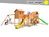 Aire de jeux Maxi Play Box - Toboggan Jaune - Fungoo