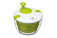 KitchenCraft Deluxe Salad Spinner and Dresser, BPA Plastic Free and Easy to Clean, Large, White/Green, 25 x 25 x 20.5 cm