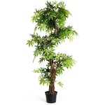 Bonsai Artificiel en Forme d'arbre Décoration d'intérieur ou Extérieur,Plante Artificielle Verte en Pot,Arbre Fausse avec Tronc en Bois et des