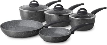 Tower Cerastone T81276 Forged 5 Piece Pan Set with Non-Stick Coating and Soft T