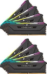 Corsair VENGEANCE RGB PRO SL 256GB (8x32GB) DDR4 3200MHz C16 Desktop Memory (10 Individually Addressable RGB LEDs, Optimised for Bandwidth and Response Times, Custom Performance PCB) Black