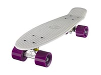 Ridge Glow In The Dark Retro Style Skateboard complet avec ABEC-7 roulements Blanc/Pourpre - 56 cm