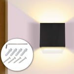 Applique murale led IP65 Angle réglable Intérieur Lampe de couloir Applique extérieure 7W Noir Blanc Chaud - Tolletour