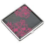 Etui Boite à Cigarettes Noir Fleur Rose