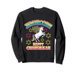 Funny Hanukkah Jewnicorn Unicorn Girl LGBT Jewish Chanukah Sweatshirt