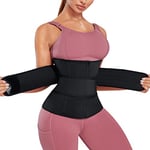 Chumian Gaine Amincissante Ventre Plat Femme Corset Minceur Waist Trainer Body Sculptant Serre-Taille Invisible Ceinture Crochets Noir XL