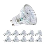 Sanlumia | 6W LED Spot Culot GU10 | 500LM | équivaut 75W halogène | Blanc Froid 6400K | LED Light Lampe | 38° Larges Angle de FaisceauLED|Finition Verre | Lot de 10 Ampoules