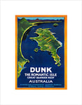 Wee Blue Coo TRAVEL DUNK ISLAND GREAT BARRIER REEF AUSTRALIA MAP SEA FRAMED PRINT B12X6387