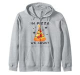 Funny Pizza on Earth Christmas Tree Merry Crust-mas Pizzamas Zip Hoodie