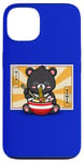 Coque pour iPhone 13 Kawaii Hot Pot Ramen Bear Taiwan Travel