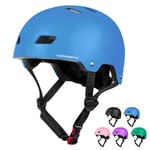 KORIMEFA Casque de Vélo pour Enfants 3-13 Ans CE Certifié Casque Enfant Trottinette pour Bébés Filles Garçons Protection pour Multi-Sport (Bleu, M (55-58cm))