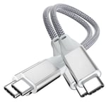 Câble USB C vers USB C 100W 0,2M (lot de 2),Câble de transfert de données USB 3.2 Gen 2X2 20Gbps Type-C PD 100W Cordon de charge rapide,pour Thunderbolt 3/4 MacBook Pro,iPad Pro,Galaxy