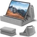 Support d¿Oreiller pour Tablette, Coussin Tablette Amovible, Support Tablette Lit Compatible, Support Tablette avec Pochette & Support de Stylet pour Ipad Pro 12.9 10.5 11 Gris