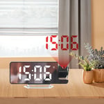 LED Mirror Digital Alarm Desk Clock Projection Alarm Clock Temperature Display