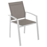 Fauteuil de jardin empilable Axiome Noisette & Blanc - Noisette / Blanc - Hespéride