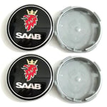 4 st 63mm Blå Kolfiber Svart Bil Hjulcentreringsskydd Fälgar Navkapslar För SAAB 9 3 9 5 9-3 9-5 SAAB Emblem Badge Tillbehör Yalo black 4pcs