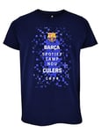 FC Barcelona - T-Shirt Officiel Logos Junior Barça, Unisexe Enfants, 8 ans