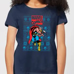 T-Shirt de Noël Femme Marvel Avengers Thor - Bleu Marine - XL