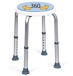 OrtoPrime Tabouret de Salle de Bain Rond Rotatif Confort - Tabouret de Douche antidérapant réglable en Hauteur - Chaises de Douche Plus faciles d'accès et Transfert - Montage sans Outils