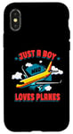 iPhone X/XS Just A Boy Who Loves Planes Airplane Kids Pilot Case