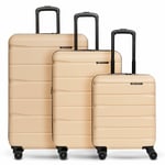 Franky Munich 4.0 Set de valises à 4 roulettes 3 pièces avec soufflet extensible beige dull (TAS014339)