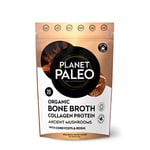 Planet Paleo Organic Bone Broth - Ancient Mushrooms (225g, 25 Servings) - Organic, Grass Fed, High Protein, with Reishi, Cordyceps, Lion's Mane and Shiitake - Adaptogens for Healthy Defences