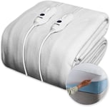 Dreamcatcher Double Electric Heated Blanket 193x137cm Luxury Soft Polyester, Fu