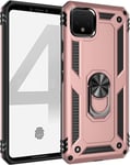 Cas De Téléphone For Google Pixel 4 Mobile Téléphone Cas Et Support Avec Porte Anneau Magnétique Case Heavy Duty Protection Anti Choc For Google Pixel 4 Cell Phone Back Cover Color Rose Gold