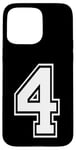 iPhone 15 Pro Max Number Four #4 Sports Team Uniform Birthday Anniversary Case