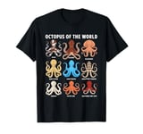 Octopus of the World Educational Marine Life Art T-Shirt