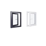 Fenetre PVC - LxH 600x800 mm - Triple vitrage - Blanc intérieur - Anthracite extérieur - Ferrage Droite