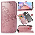 Mandala läder Samsung Galaxy A10s fodral - Rosa