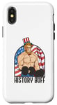 Coque pour iPhone X/XS HISTORY BUFF Abraham Lincoln Body Builder Meme 4 juillet