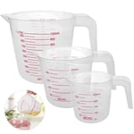 JoGoi 3 PCS Verre Doseur Mesurer en Plastique 1000ml500ml250ml Tasse à Mesure...