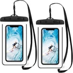 Lot De 2 Pochette Étanche Téléphone,Waterproof Phone Case Protection Portable Eau,Étuis Et Coques Pour Téléphone Portable,Coque Étanche Universel Sac Protection Housse Telephone Etanche-Noir