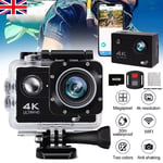 4K Sport Go Pro 170° Action Camera Ultra HD 20MP WiFi Waterproof Remote Control