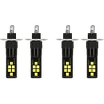 4Pcs Ampoule 12V-24V 12SMD LED de Voiture H1 3030 Chipset,Ampoule À 194 W5W pour Lampe Antibrouillard Blanc