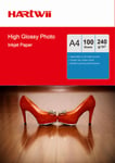 100 Sheets A4 230Gsm 240Gsm High Glossy Photo Paper Inkjet Paper Printer Hartwii