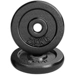 Amonax Cast Iron Weight Plates Set, 2.5kg, 5kg, 10kg Dumbbell Plates for 1 Inch Weight Plates Bars, Metal Barbell Plates for Weight Lifting Hip Thrust, Steel Weight Plates for Home Gym