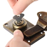 Wood Cabinet Drawer Cupboard Jewelry Box Latch Clasp Hasp & Lock Key Kit HQ SHIP